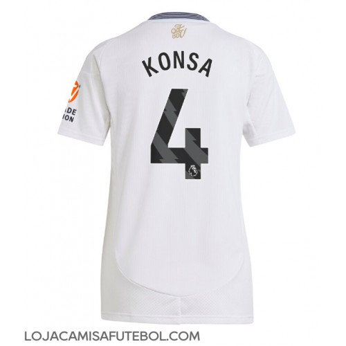 Camisa de Futebol Aston Villa Ezri Konsa #4 Equipamento Secundário Mulheres 2024-25 Manga Curta